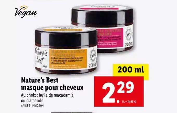 nature's best masque pou cheveux