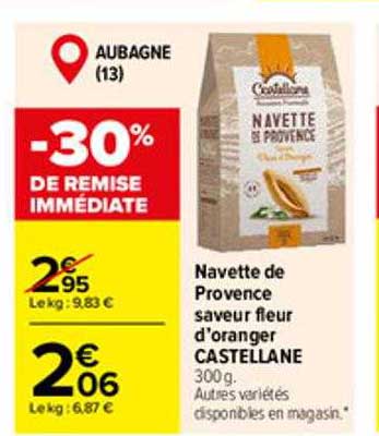 navette de provence saveur fleur d'oranger castellane