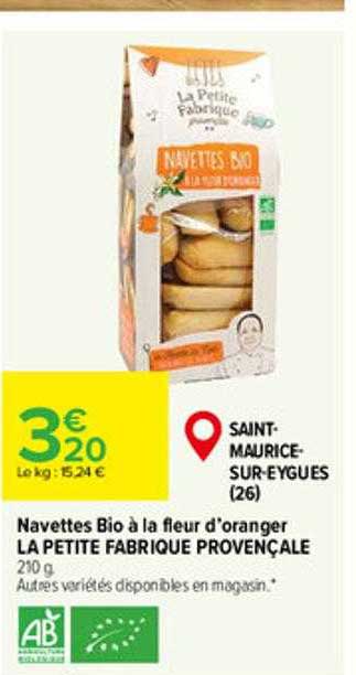 navettes bio à la fleur d'oranger la petite fabrique provençale