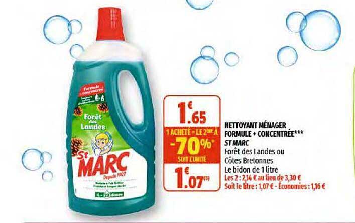 nettoyant ménager formule + concentrée st marc