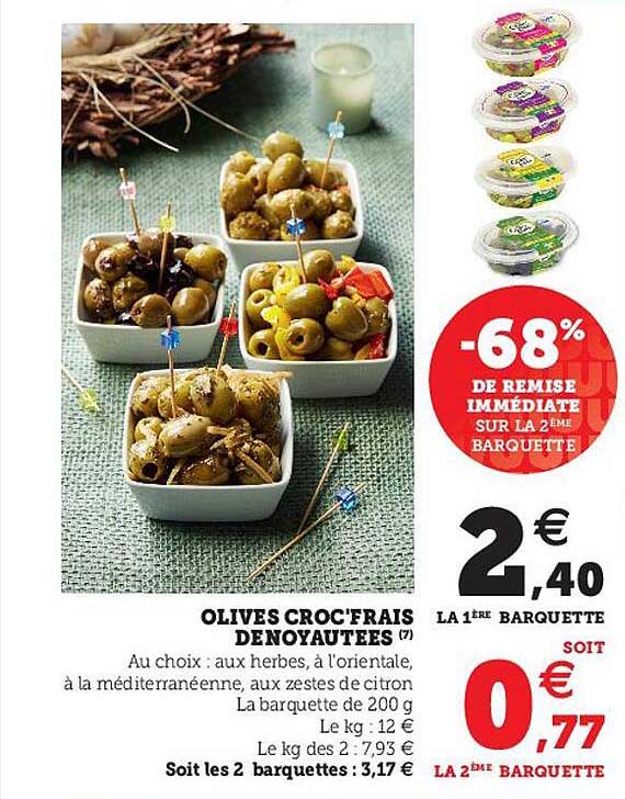 Olives Croc'frais Dénoyautées