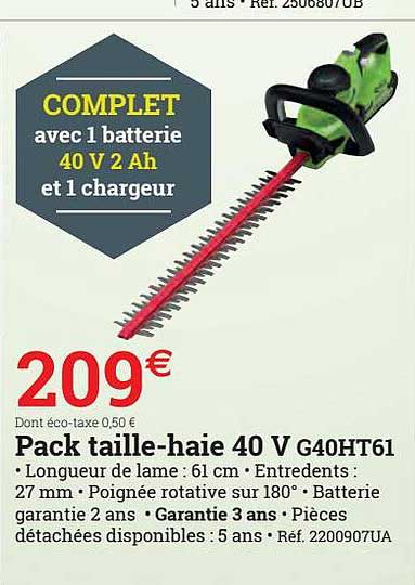 pack taille-haie 40 v g40ht61