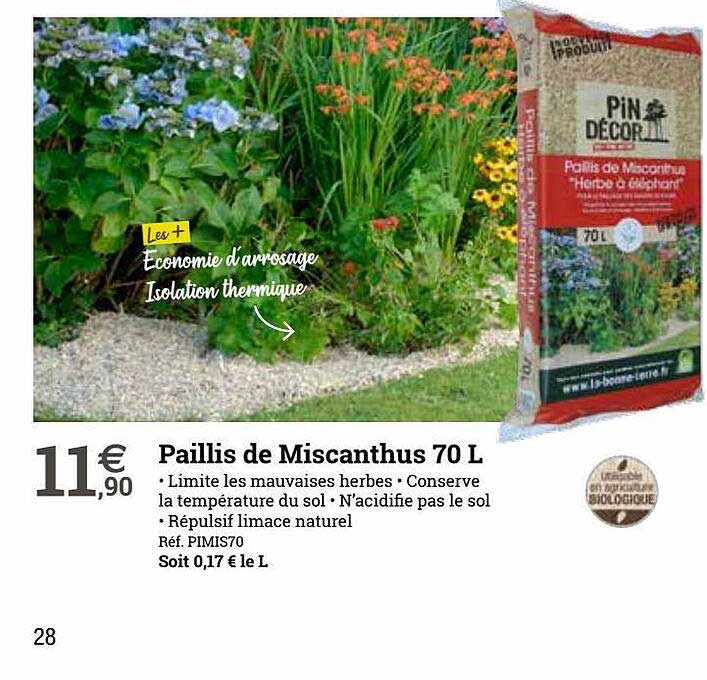 Paillis De Miscanthus 70 L