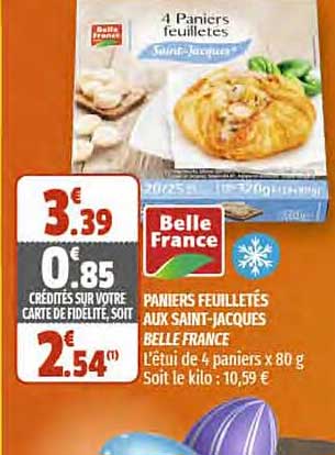 paniers feuilletés aux saint-jacques belle france
