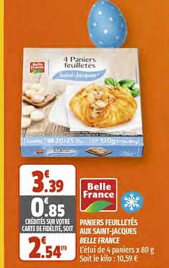 paniers feuilletés aux saint-jacques belle france