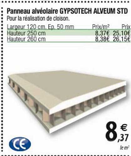 panneau alvéolarire gypsotech alveum std