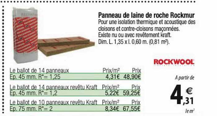 panneau de laine de roche rockmur rockwool