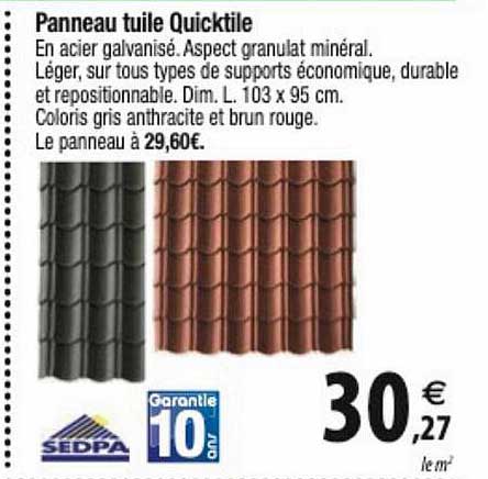 Panneau Tuile Quicktile Sepda