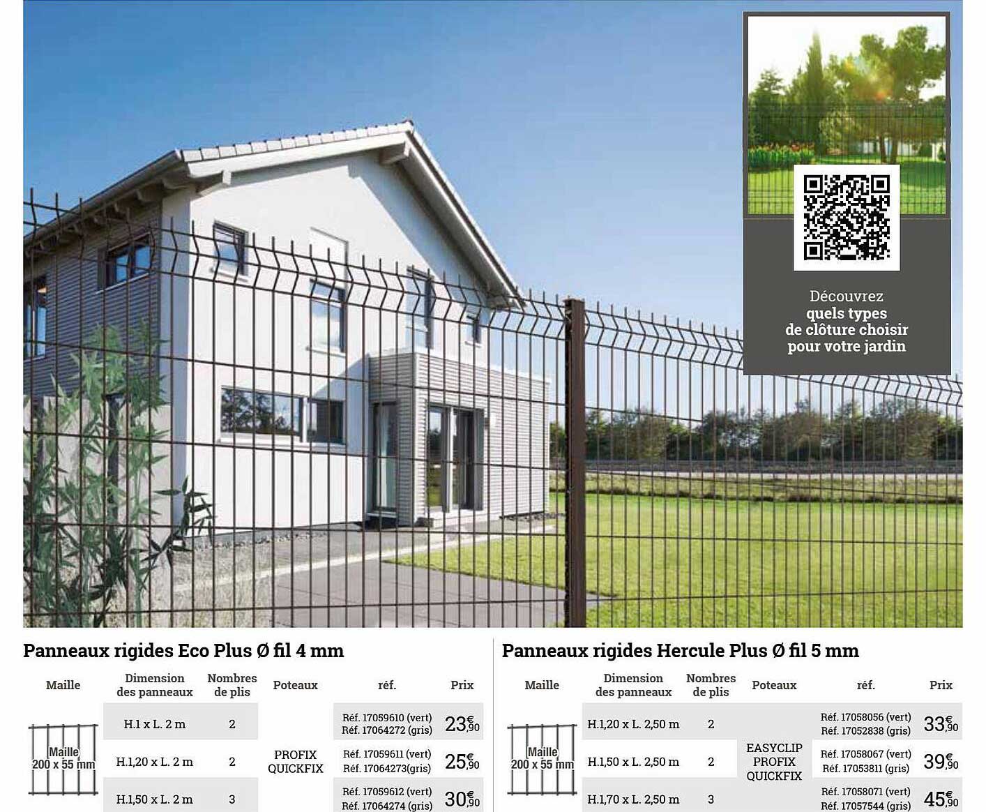 panneaux rigiedes eco plus ø fil 4 mm panneaux rigides hercule plus ø fil 5 mm