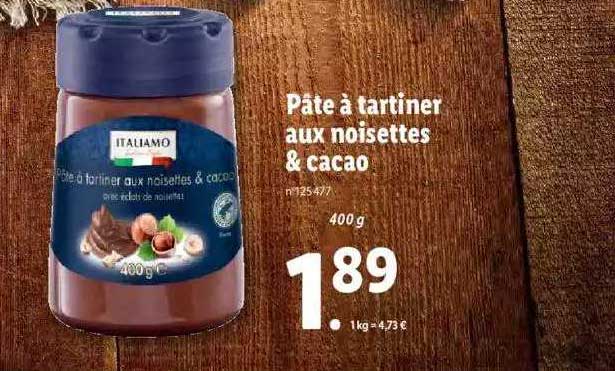 Pâte à Tartiner Aux Noisettes & Cacao Italiamo