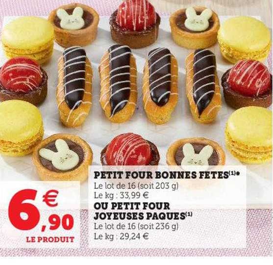 petit four bonnes fêtes ou petit four joyeuses pâques