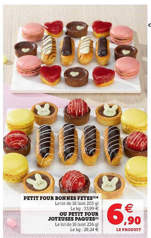 petit four bonnes fêtes ou petit four joyeuses pâques