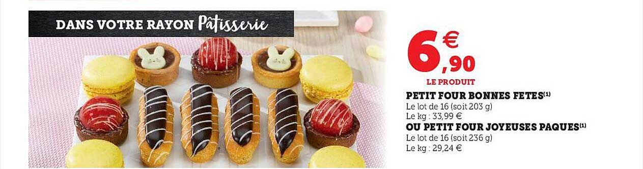 petit four bonnes fêtes ou petit four joyeuses pâques