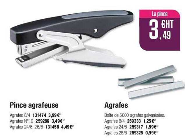 Pince Agrafeuse, Agrafes