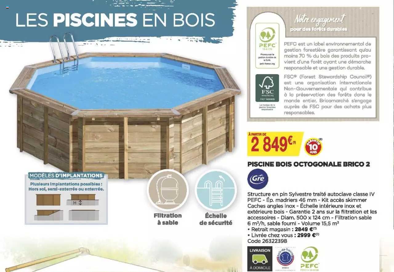 piscine bois octogonale brico 2 gré
