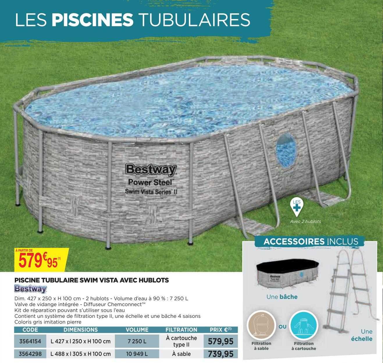piscine tubulaire swim vista avec hublots bestway
