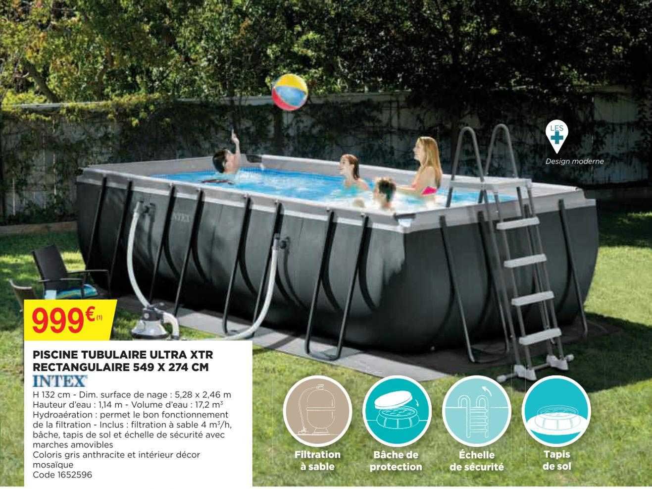 Piscine Tubulaire Ultra Xtr Rectangulaire 549 X 274 Cm Intex