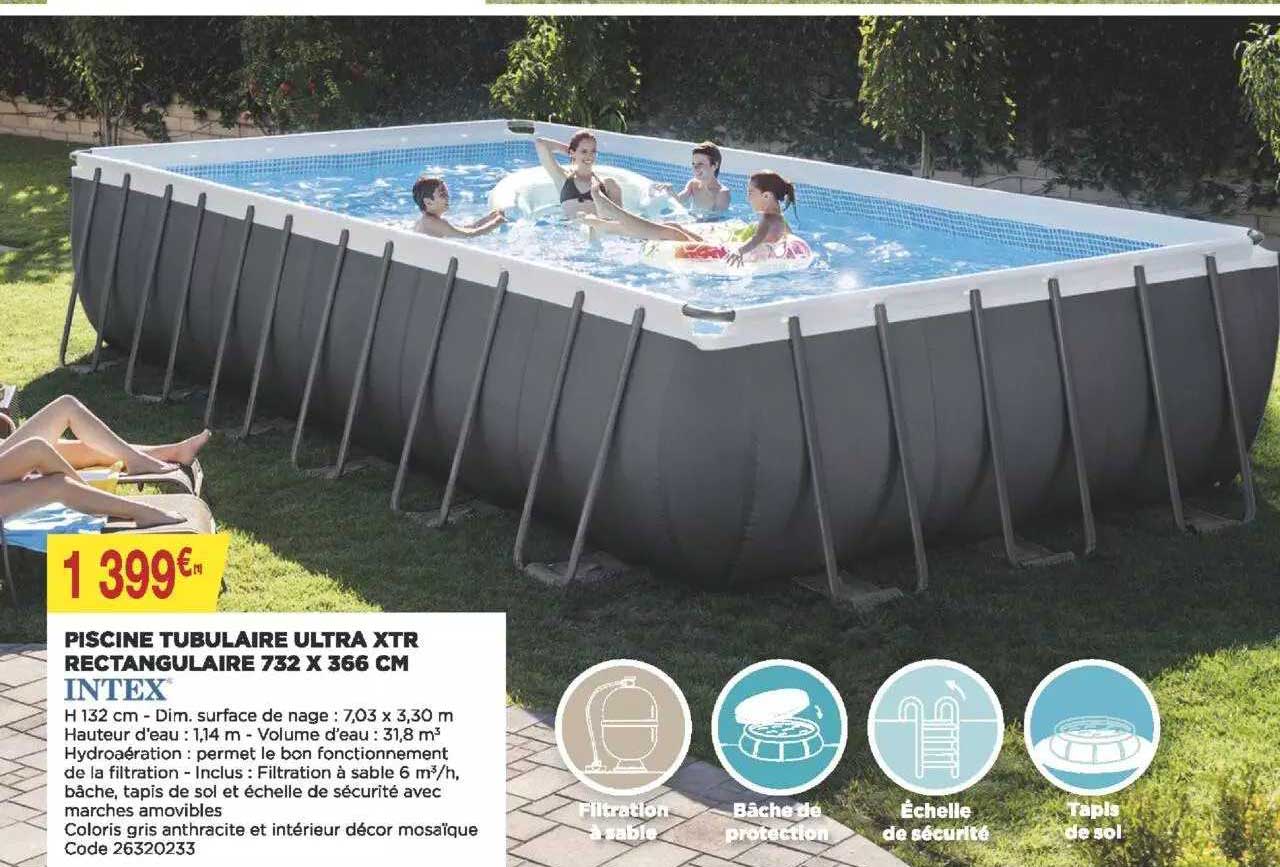 piscine tubulaire ultra xtr rectangulaire 732 x 366 cm intex