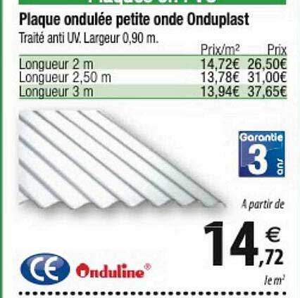 plaque ondulée petite onde onduplast