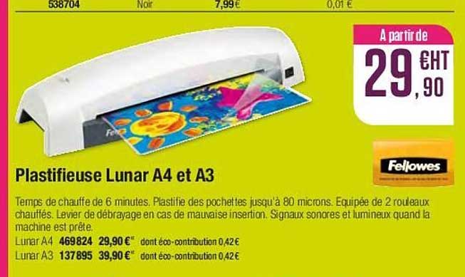 Plastifieuse Lunar A4 Et A3