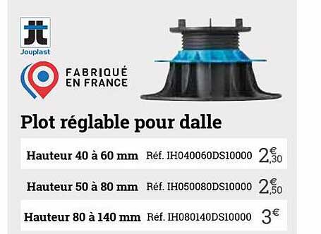 plot réglable pour dalle jouplast