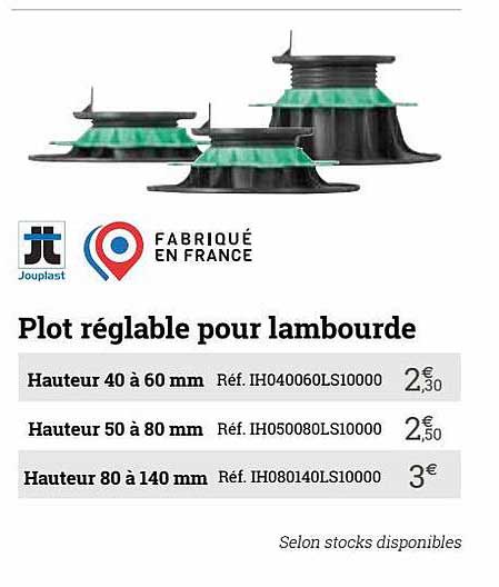 plot réglable pour lambourde jouplast