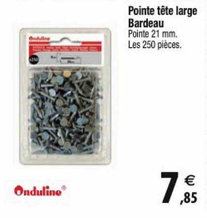 pointe tête large bardeau onduline