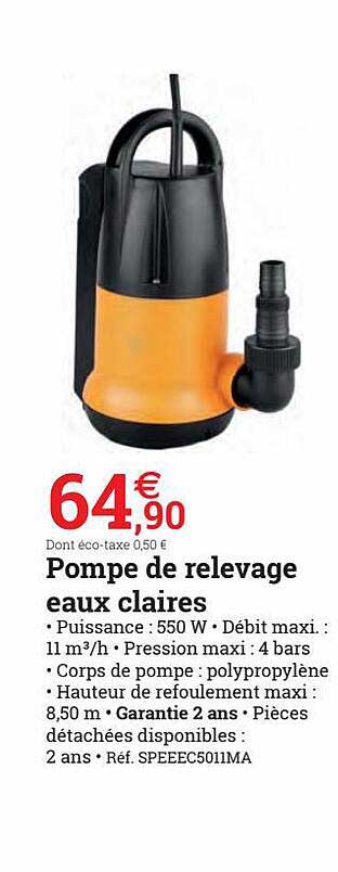 pompe de relevage eaux claires