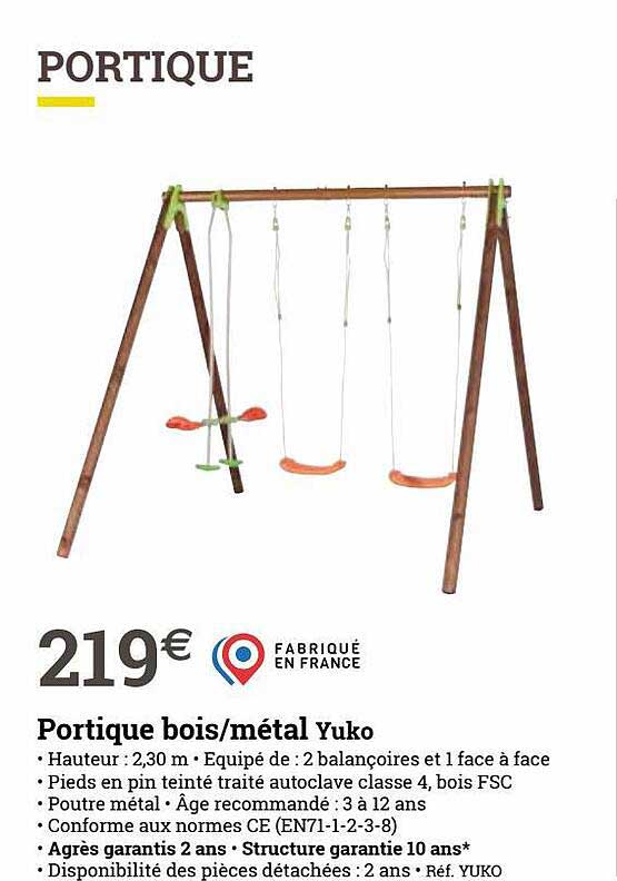 Portique Bois Métal Yuko