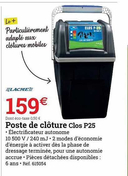 Poste De Clôture Clos P25 Lacme