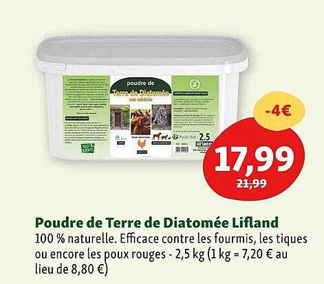 poudre de terre de diatomée lifland
