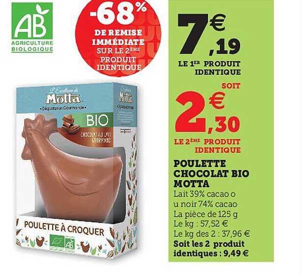 poulette chocolat bio motta