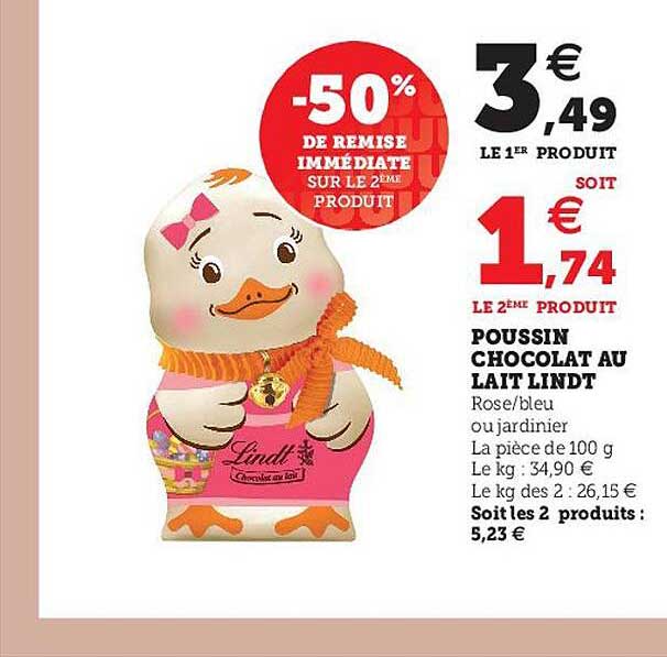 poussin chocolat au lait lindt