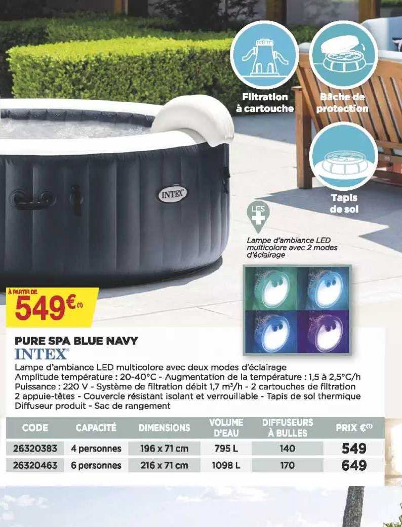 pure spa blue navy intex