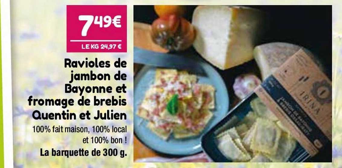 ravioles de jambon de bayonne et fromage de brebis quentin et julien