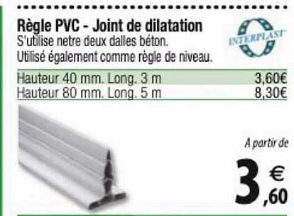règle pvc - joint de dilatation interplast