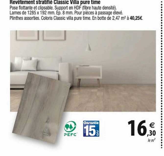 revêtement stratifié classic villa pure time