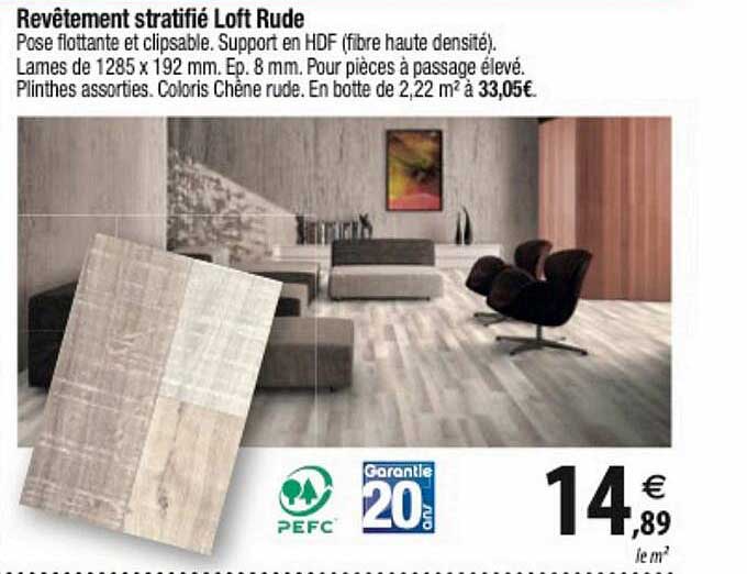 revêtement stratifié loft rude