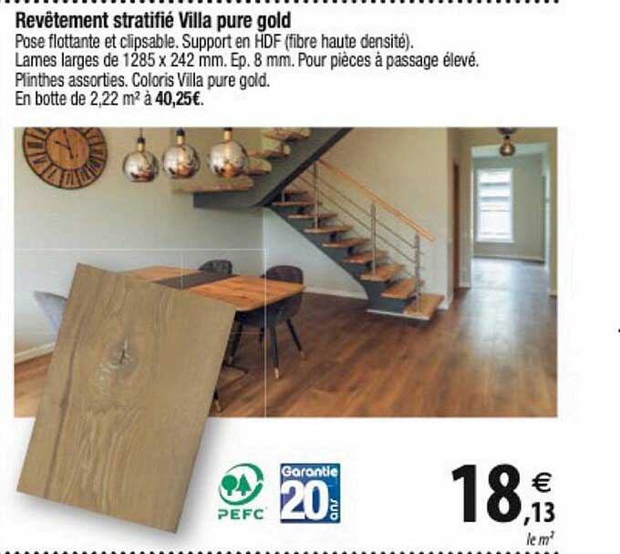 revêtement stratifié villa pure gold