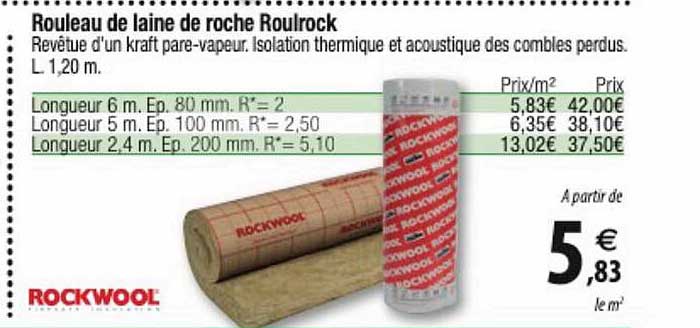 rouleau de laine de roche roulrock rockwool