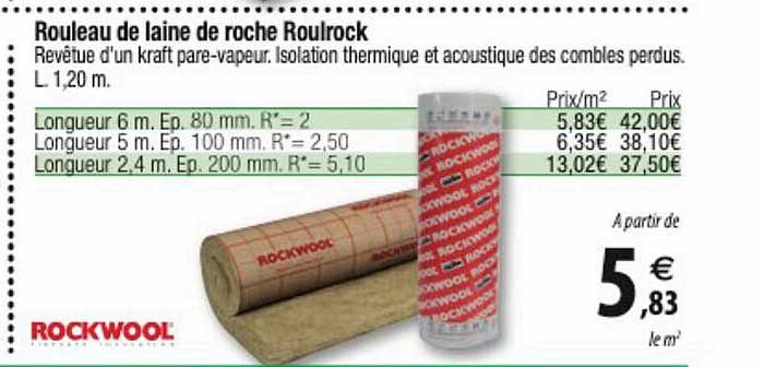 rouleau de laine de roche roulrock rockwool