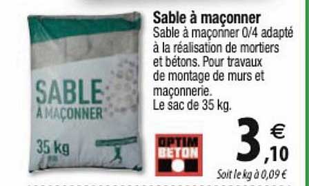sable à maçonner optim beton