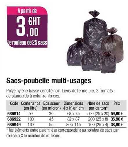 sacs-poubelle multi-usages