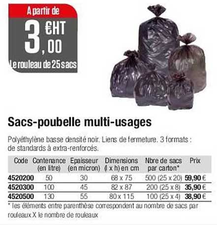 sacs-poubelle multi-usages