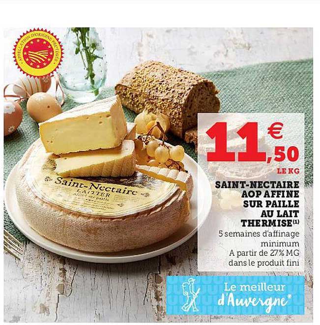 Saint-nectaire Aop Affine Sur Paille Au Lait Thermisé