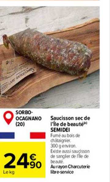 saucisson sec de l'île de beauté semidei