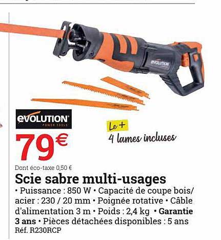 scie sabre multi-usages evolution