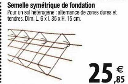 semelle symétrique de fondation