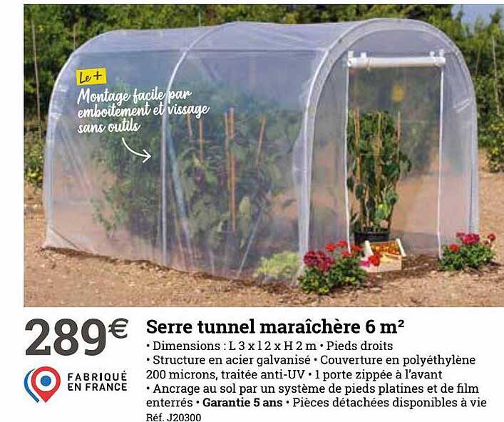 Serre Tunnel Maraîchère 6 M2