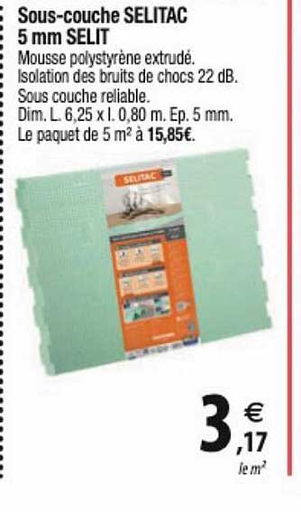 sous-couche selitac 5 mm selit
